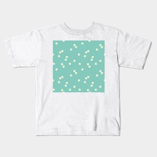 Scattered Dots Minimalist Geometric Pattern - Cute Pastel Teal Kids T-Shirt